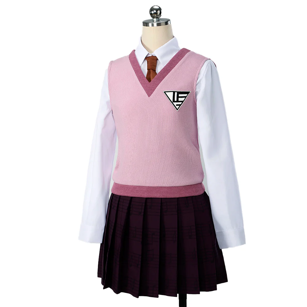 DokiDoki-R Game Cosplay Costume Pink Black Dress Suit - Image 6