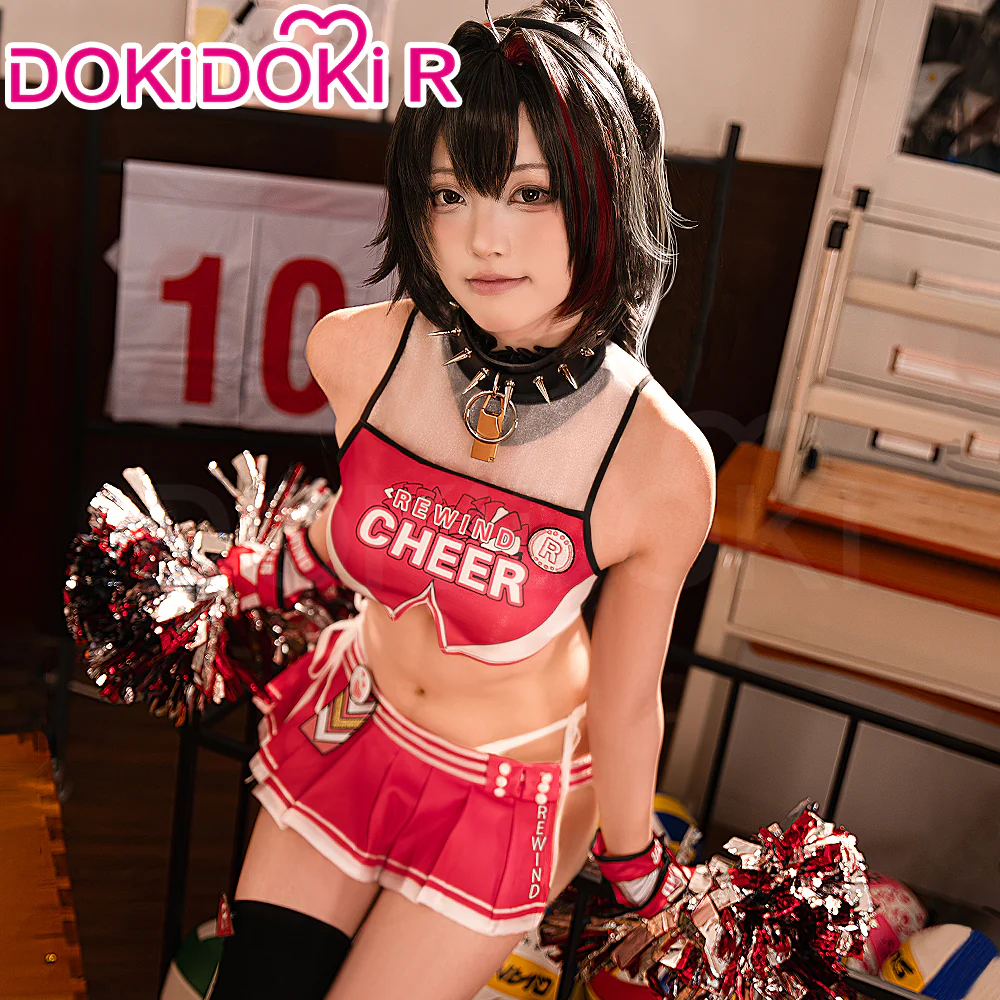 DokiDoki-R Game Cosplay Sexy Cheerleading Uniform Costume / Wig - Image 3