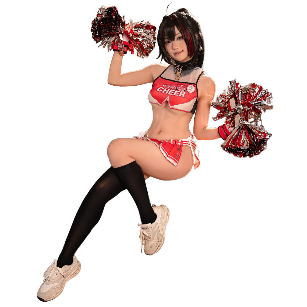 DokiDoki-R Game Cosplay Sexy Cheerleading Uniform Costume / Wig - Image 5