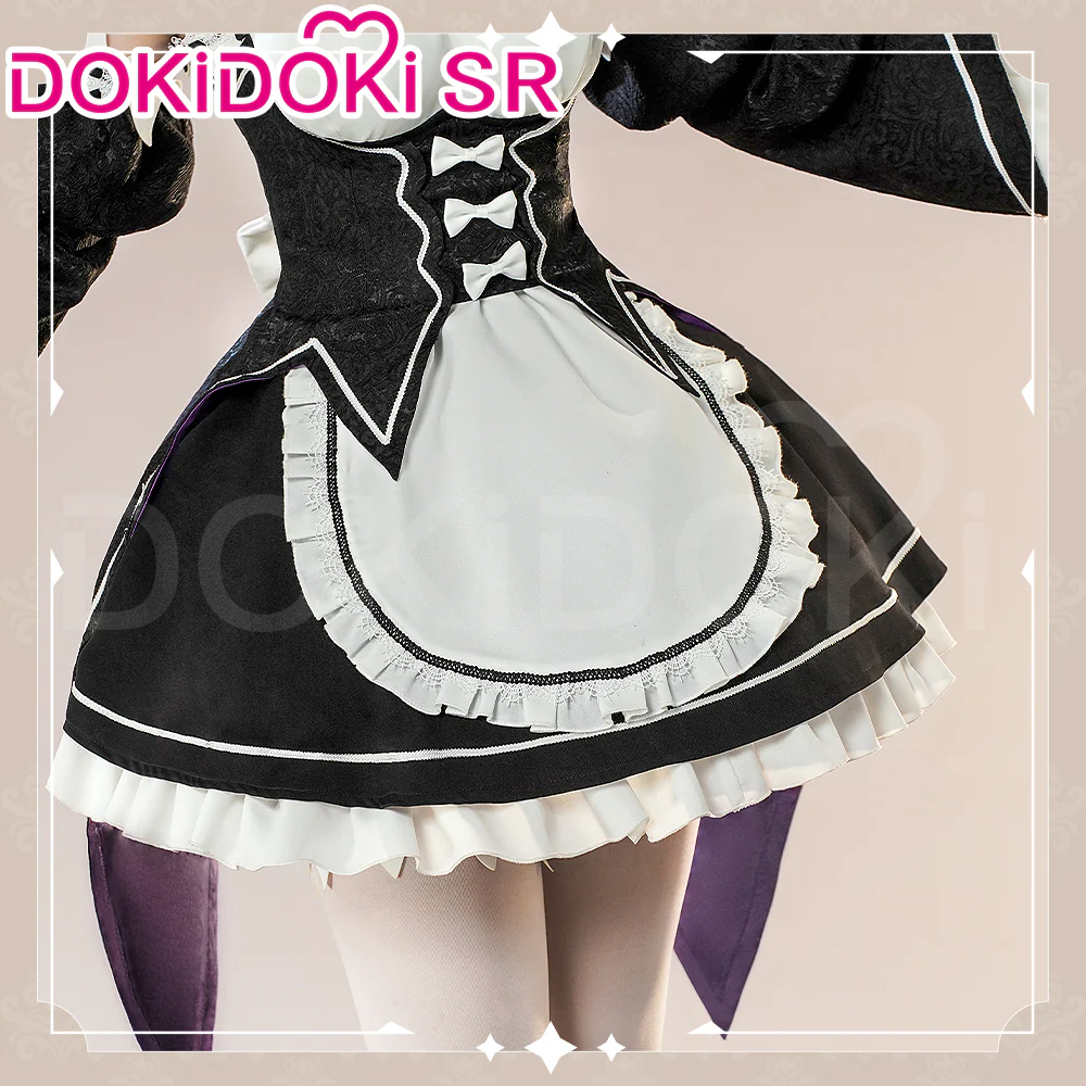 【Partially Ready For Ship】DokiDoki-SR Anime Cosplay Remm Ramm Costume Maid Black White Dress - Image 5