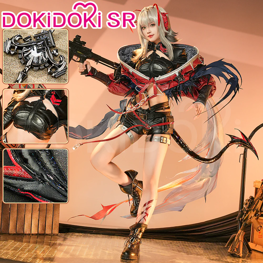DokiDoki-SR Game Arknights Cosplay Wisadel W Costume / Wig 5th Anniversary