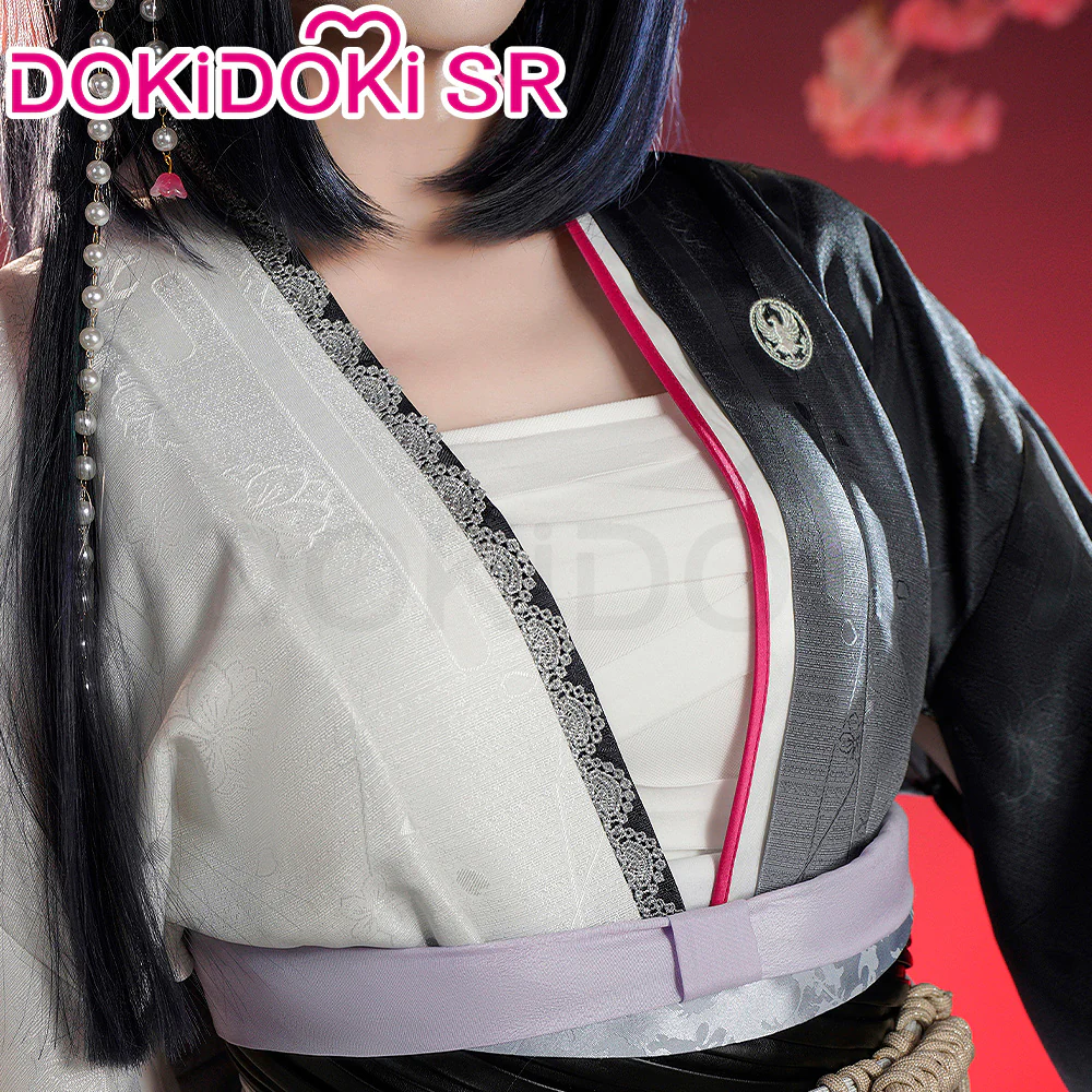 DokiDoki-SR Game Arknights Cosplay Mio Costume Black White Kimono - Image 5