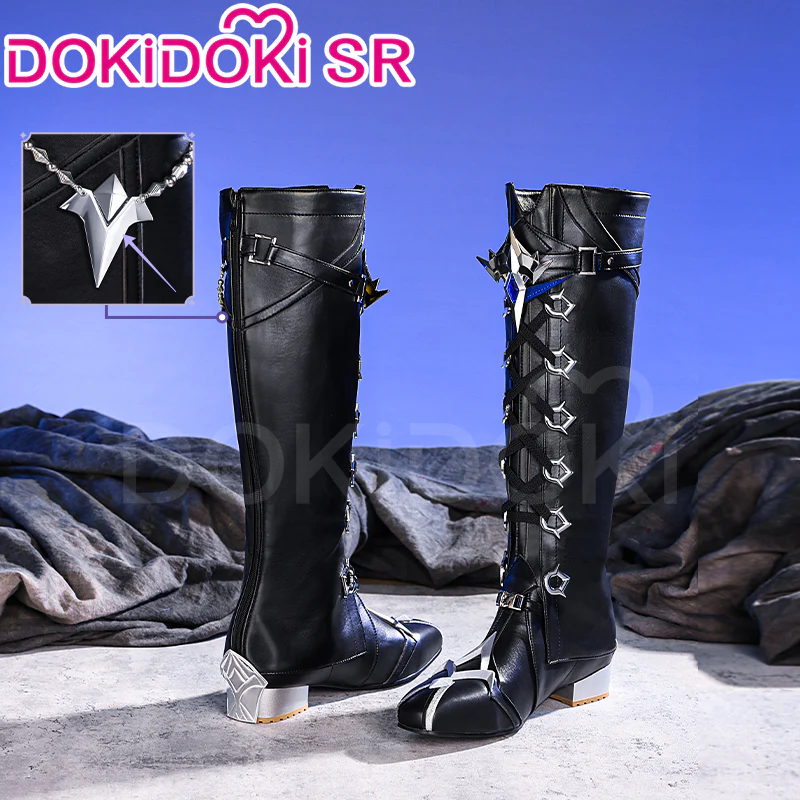 【Long Ver Ready For Ship】DokiDoki-SR Game Genshin Impact Cosplay Flins Shoes Short / Long Boots - Image 4