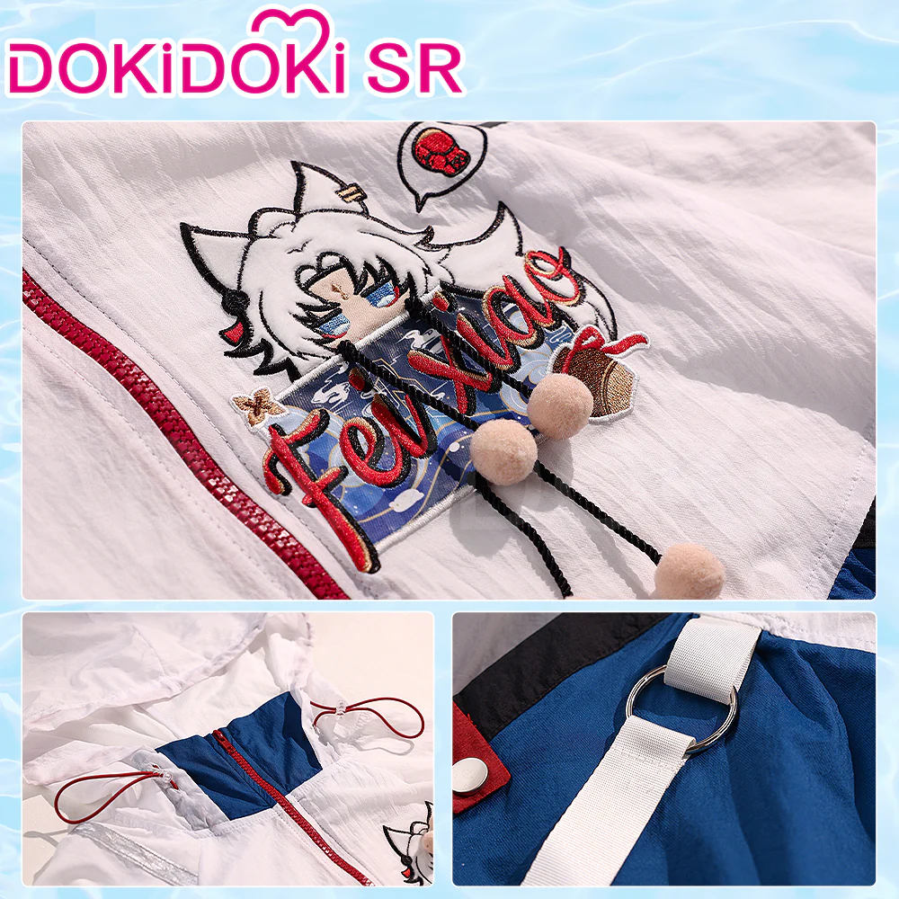DokiDoki-SR Game Honkai: Star Rail Cosplay Hanabi / Feixiao Costume Sun Protection Jacket Sparkle Doujin Casual Wear - Image 4