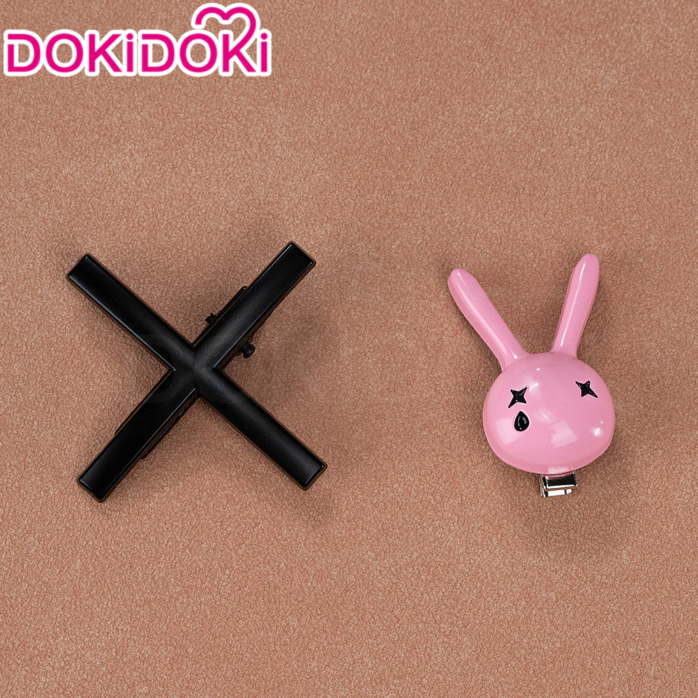 【Ready For Ship】DokiDoki VSINGER Rabbit Hole Cosplay Long Curly Blue Pink Ponytail Wig / Head Accessories Cute - Image 13