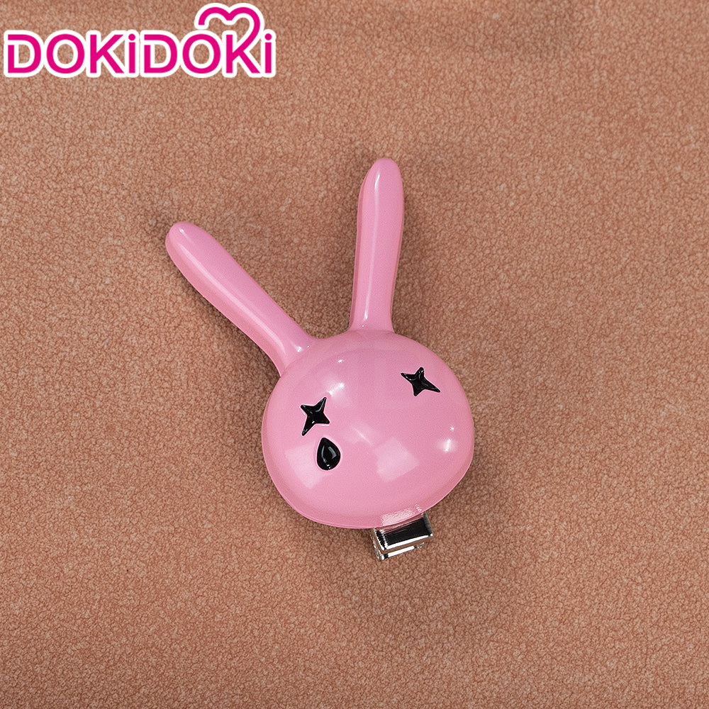 【Ready For Ship】DokiDoki VSINGER Rabbit Hole Cosplay Long Curly Blue Pink Ponytail Wig / Head Accessories Cute - Image 15