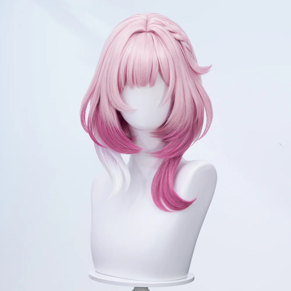 【Partially Ready For Ship】DokiDoki Game Honkai: Star Rail Cosplay Cyrene Wig Short Curly Light Dark Pink Gradient Hair / Head Accessory Set - Image 6