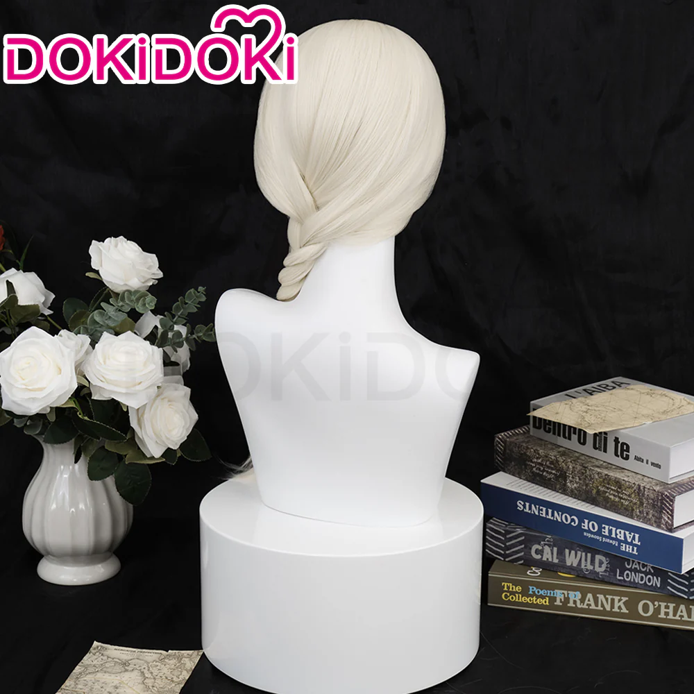 【Ready For Ship】DokiDoki Anime Gokurakugai Cosplay Tao Wig Long Straight White Gradient Hair - Image 3
