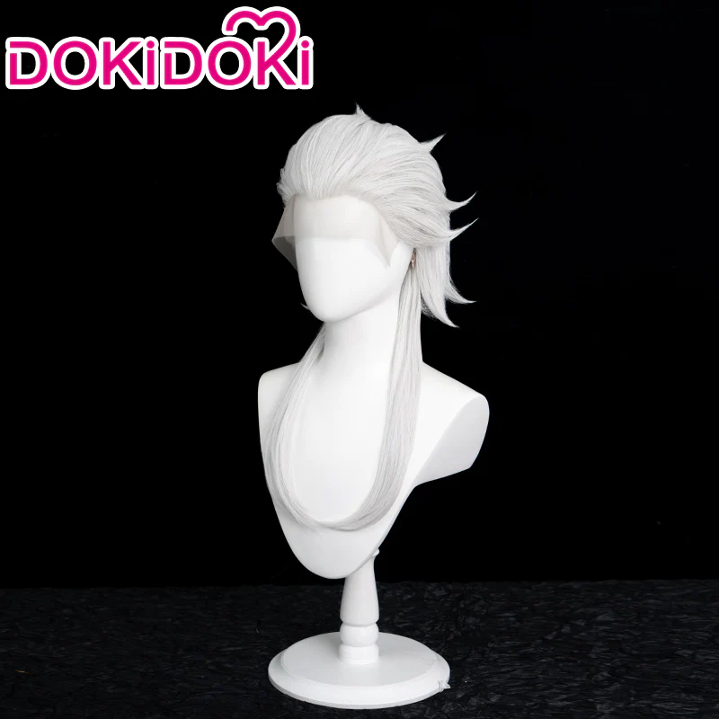 【Ready For Ship】【Front Lace】DokiDoki Game Genshin Impact Fatui Harbinger Cosplay Pierro Cosplay Wig White Front Lace - Image 2