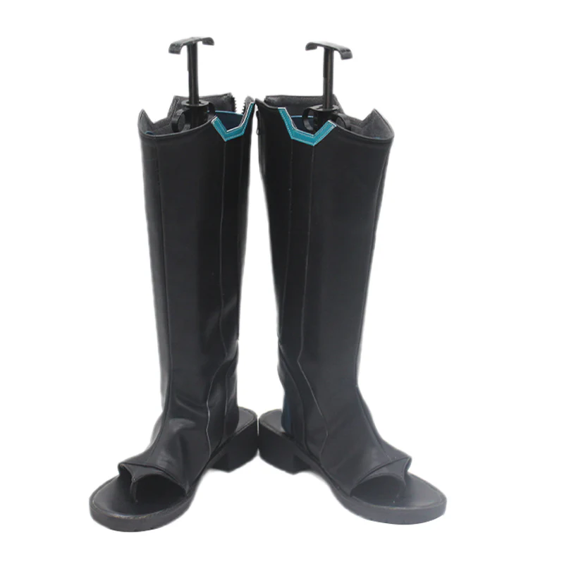 【In Sock】DokiDoki Game Cosplay Women Shoes Black Leather - Image 2