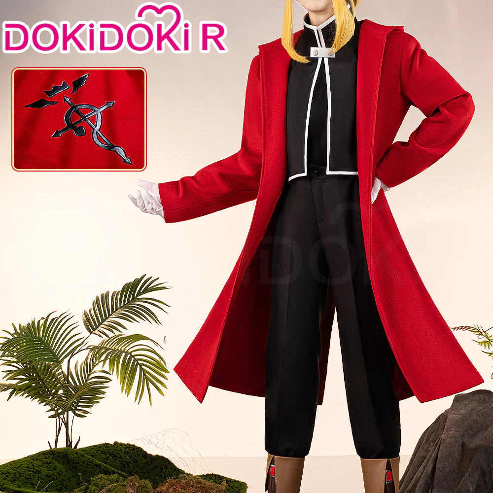 【Size S-2XL】DokiDoki-R Anime FULLMETAL ALCHEMIST Cosplay Edward Elric Costume