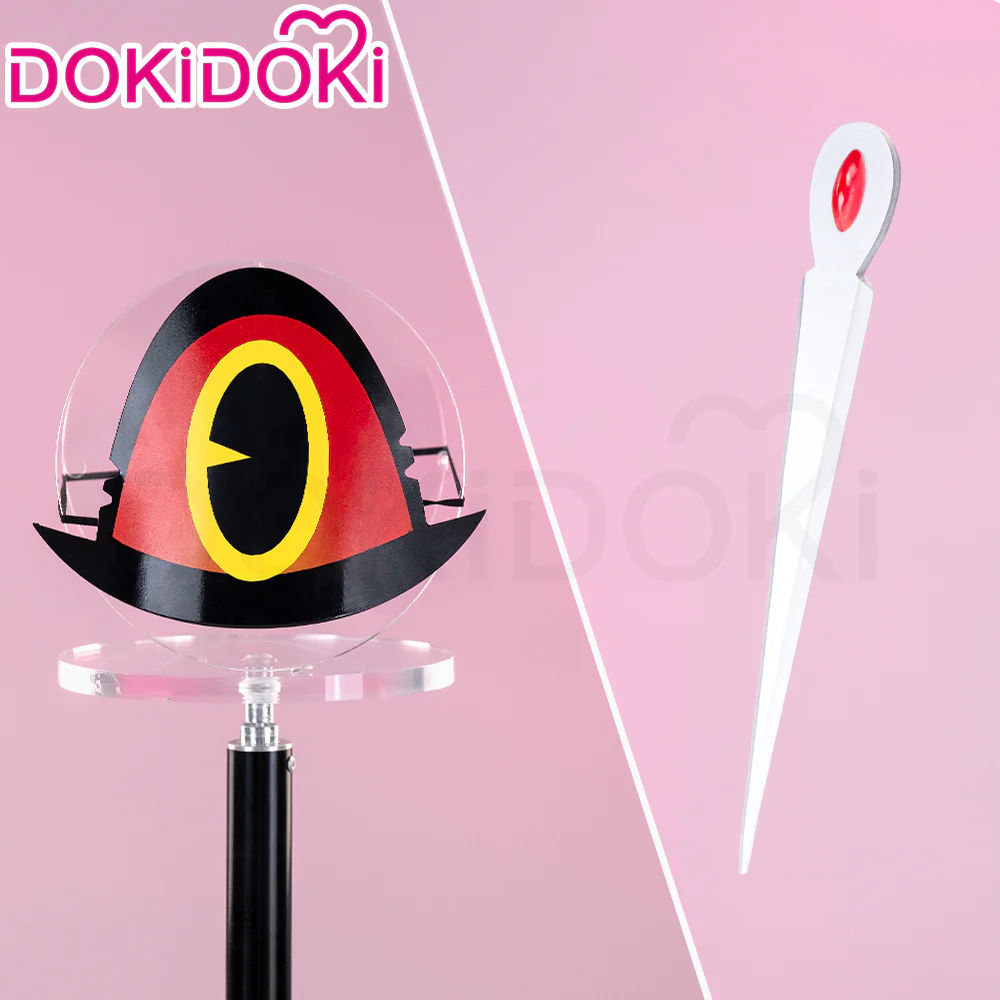 【In Stock】DokiDoki Anime Hell Hotel Cosplay Prop Black Red One-Eyed Mask / Needle