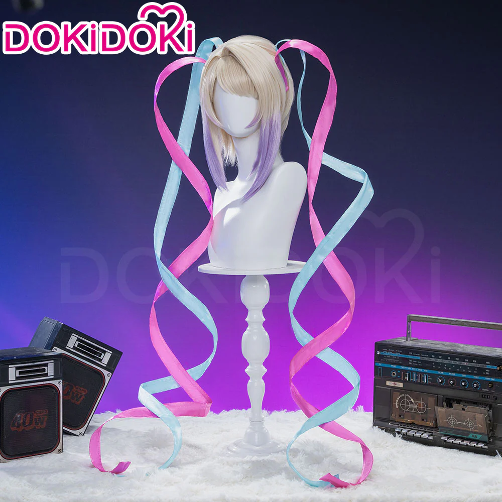 【Normal Ver. Ready For Ship】DokiDoki Game NEEDY GIRL OVERDOSE Cosplay KAngel Wig Long Straight Blonde Purple Hightlight Gradient Hair Needy Streamer Overload - Image 11
