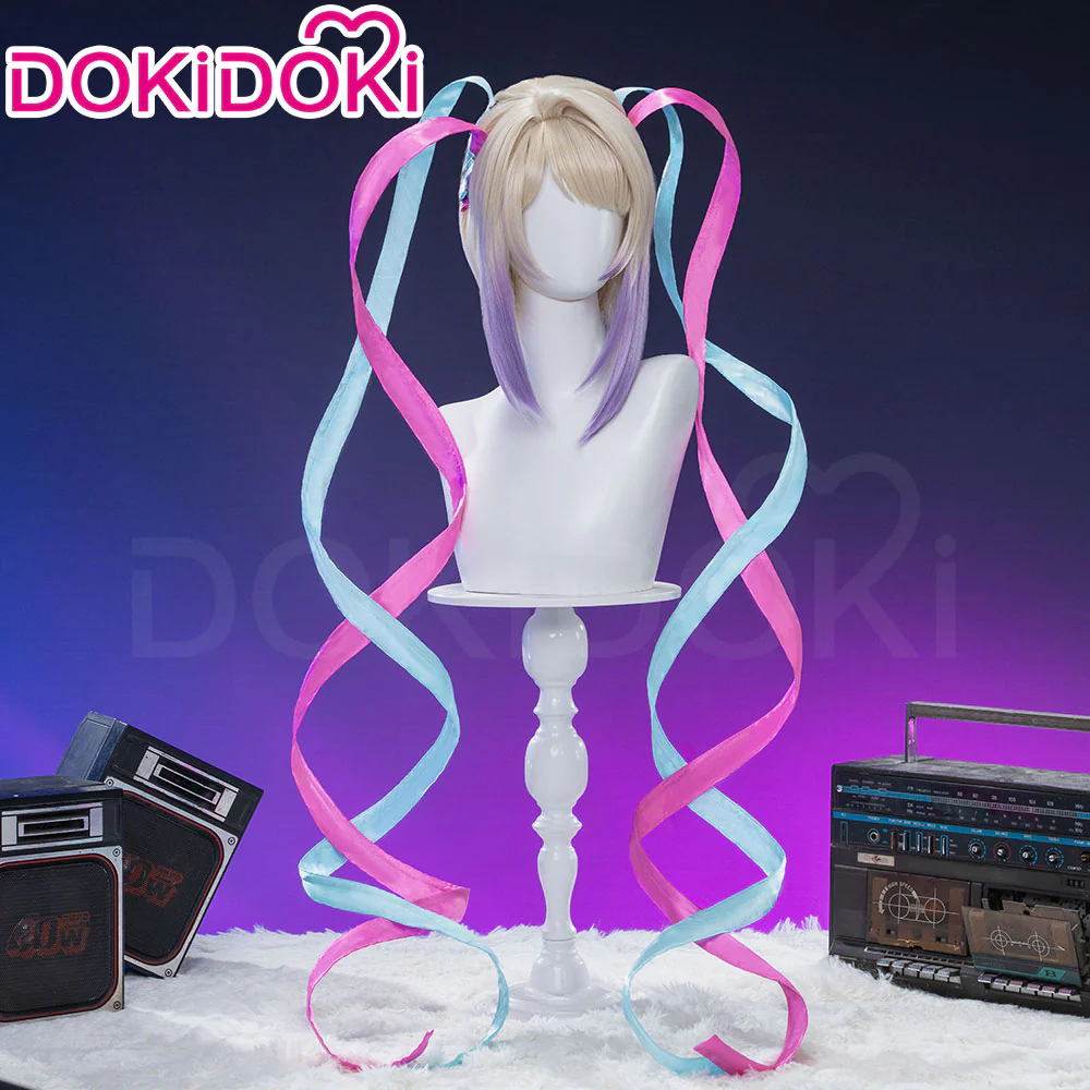 【Normal Ver. Ready For Ship】DokiDoki Game NEEDY GIRL OVERDOSE Cosplay KAngel Wig Long Straight Blonde Purple Hightlight Gradient Hair Needy Streamer Overload - Image 12