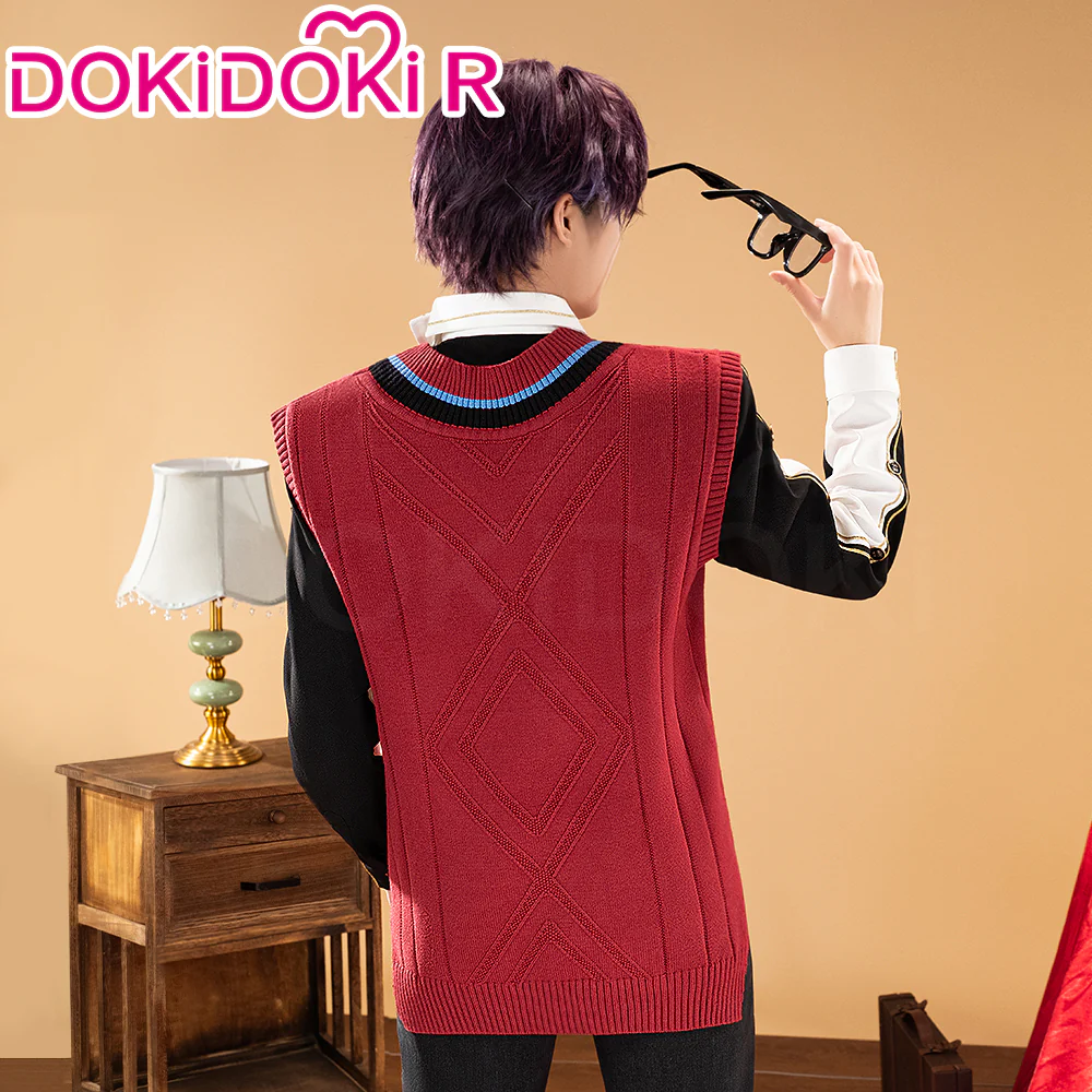 【In Stock】DokiDoki-R Game Love and Deepspace Cosplay Rafayel Costume Red Sweater - Image 3