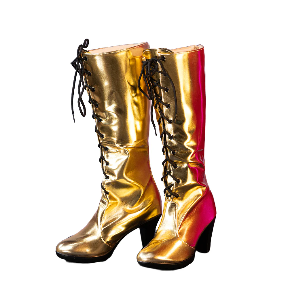 DokiDoki VSINGER Cosplay Megurine Luka Shoes Gold Boots - Image 5