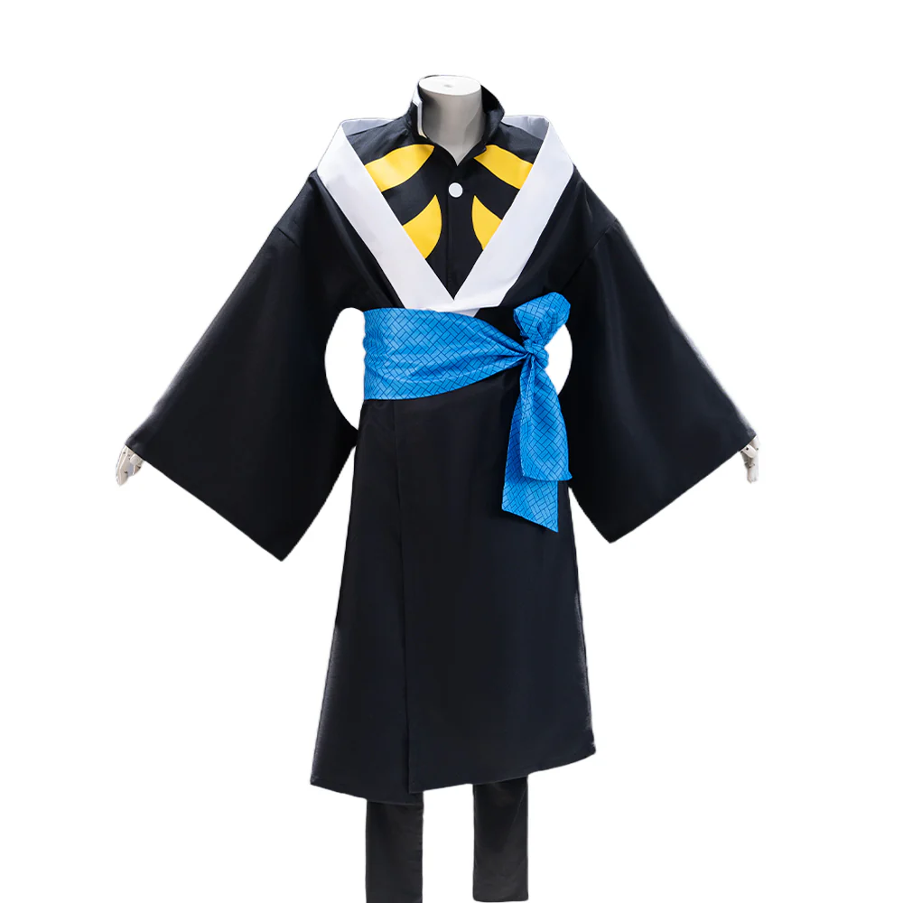 【In Stock】【Size S-2XL】DokiDoki-N Anime Cosplay Costume Black Yellow Kimono - Image 5
