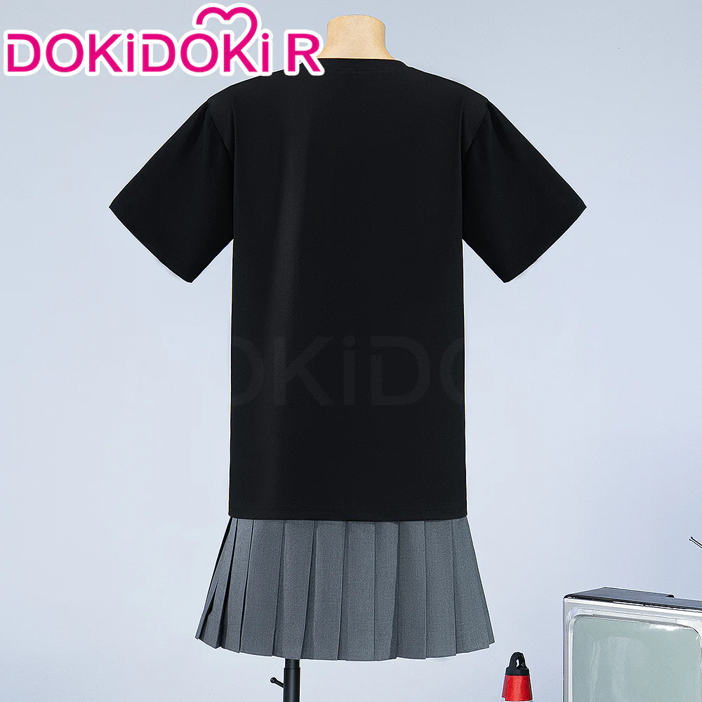 【In Stock】【Size S-2XL】Dokidoki-R Anime Bocchi The Rock! Cosplay Kessoku Band Costume Black T-Shirt Grey Skirt Gotoh Hitori / Yamada Ryo / Ijichi Nijika / Kita Ikuyo - Image 2