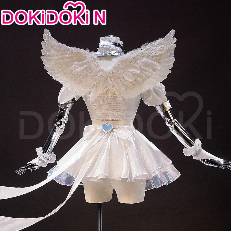 【In Stock】【Size XS-3XL】DokiDoki-N Anime Cosplay Costume White Dress Blue Heart White Angel - Image 2