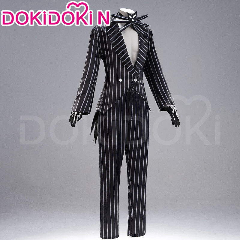 【In Stock】【Size XS-3XL】DokiDoki-N Movie Anime Cosplay Costume Helloween Black White Striped Suit - Image 3