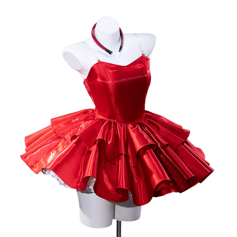 【In Stock】【Size XS-3XL】DokiDoki-R Anime Movie Perfect Blue Cosplay Kirigoe Mima Costume Strapless Red Dress - Image 5