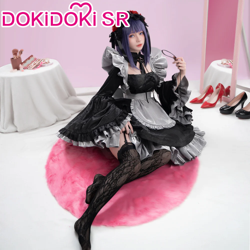 【Ready For Ship】DokiDoki-SR Anime Cosplay Costume Maid Black Dress