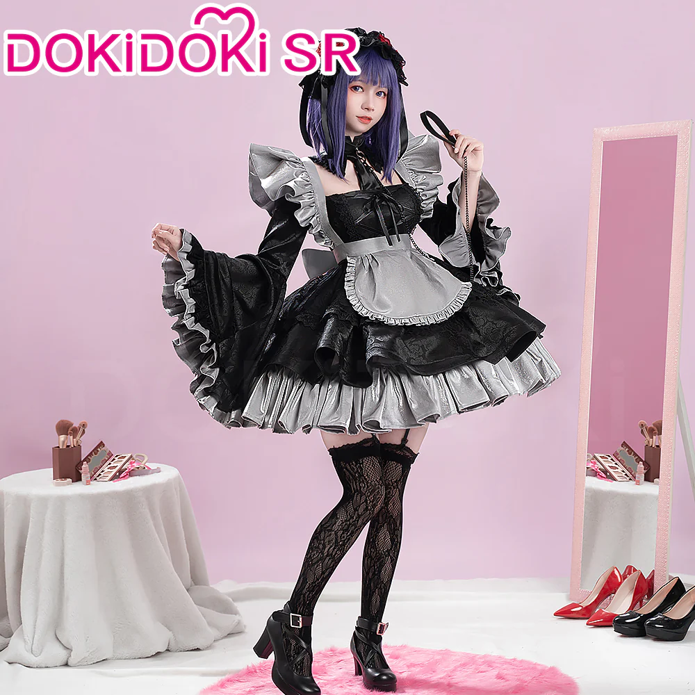 【Ready For Ship】DokiDoki-SR Anime Cosplay Costume Maid Black Dress - Image 2