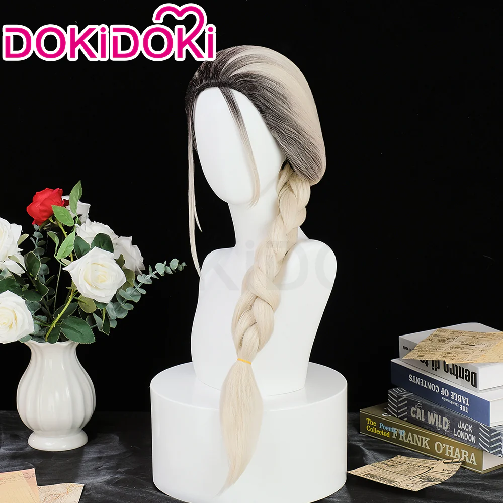 【Ready For Ship】【Normal Ver.】DokiDoki Anime Gokurakugai Cosplay Tao Wig Long Straight White Gradient Hair - Image 2