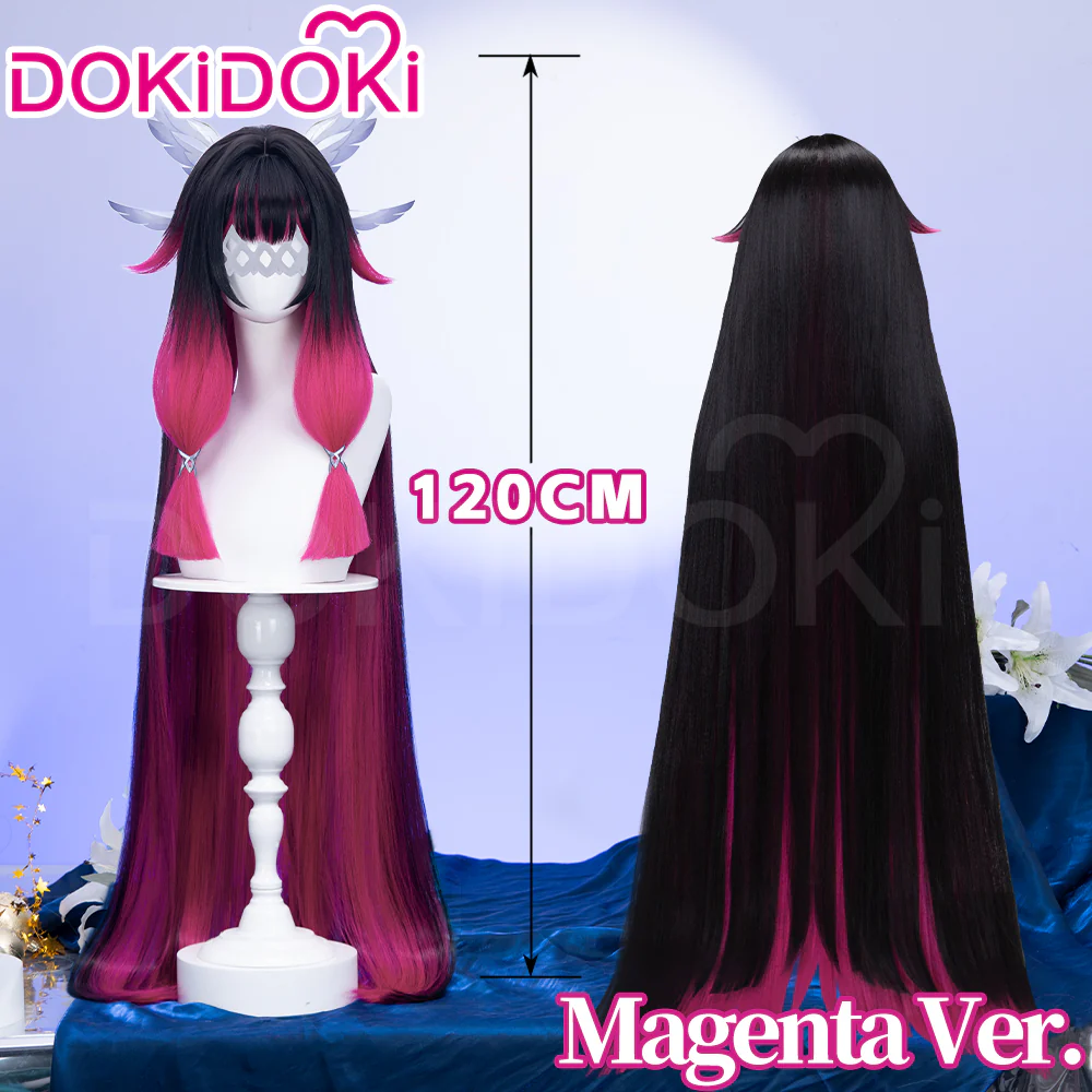 【US/EU LOCAL SHIPPING 】 【120CM】DokiDoki Game Genshin Impact Fatui Harbinger Cosplay Wig Cosplay Columbina Wig Long Straight