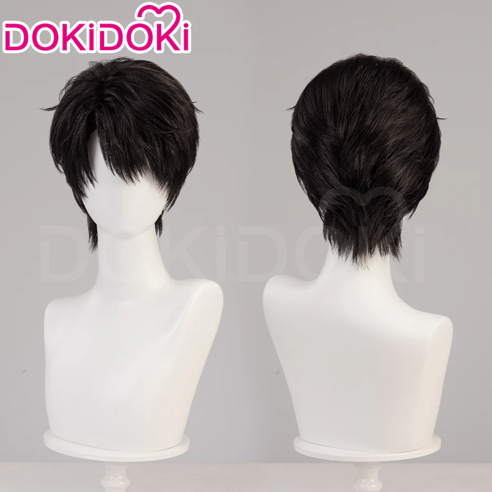【Partially Ready For Ship】DokiDoki Game Love And Deepspace Cosplay Caleb Wig / Necklace / Bracelet Short Straight Black Brown Hair Mullet Cosmic Horizon Wolf Cut - Image 3
