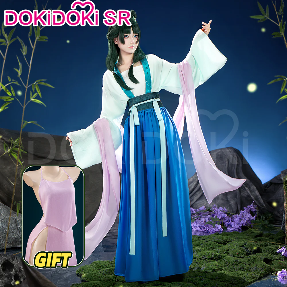 【EU/US LOCAL SHIPPING 】【Size XS-4XL】DokiDoki-SR Anime The Apothecary Diaries Cosplay Maomao Frog Green Dress Costume / Wig Mao Mao