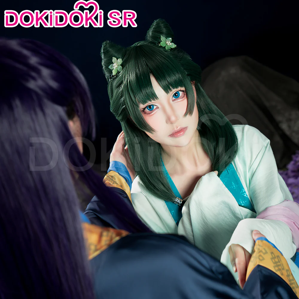 【EU/US LOCAL SHIPPING 】【Size XS-4XL】DokiDoki-SR Anime The Apothecary Diaries Cosplay Maomao Frog Green Dress Costume / Wig Mao Mao - Image 2
