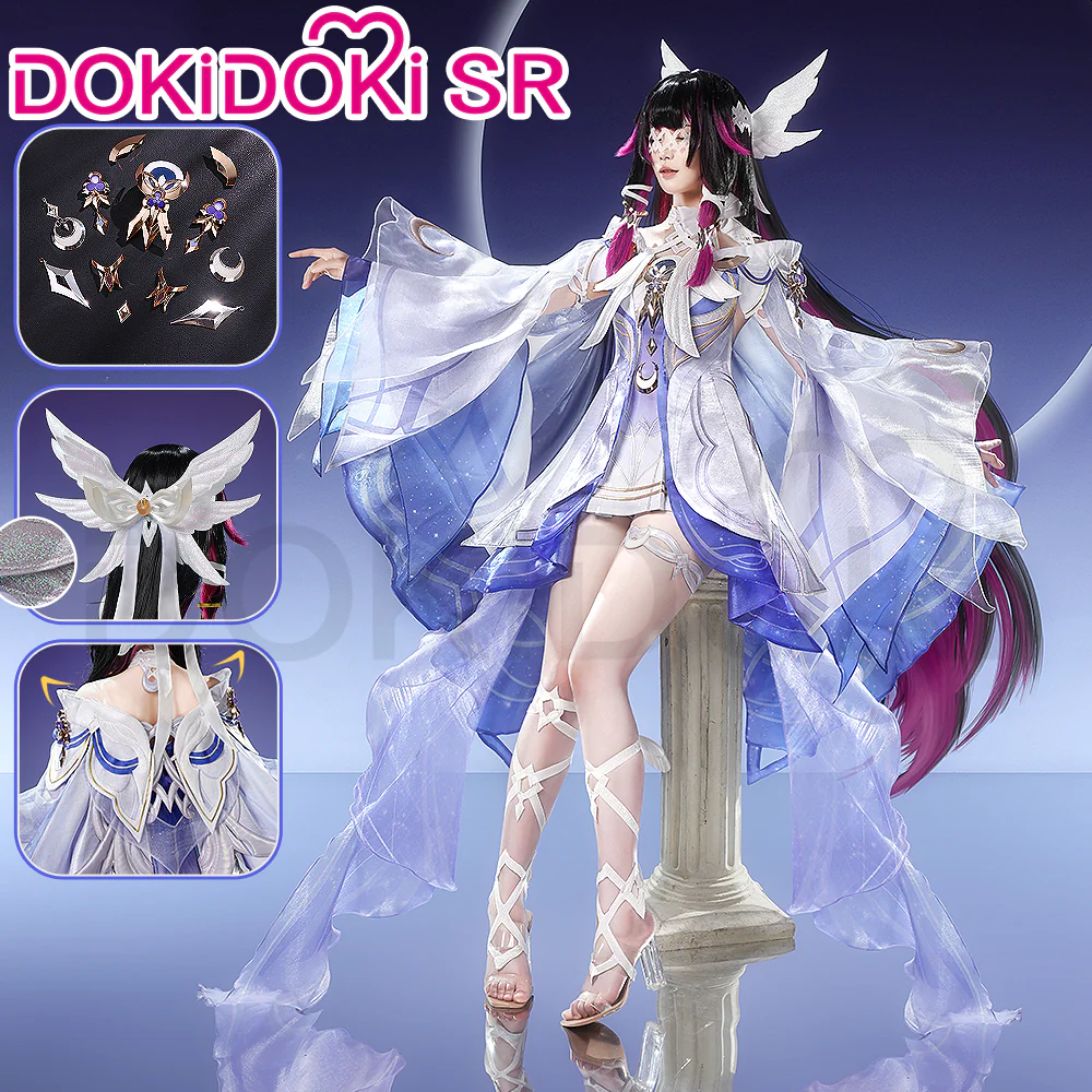 【Size S-3XL】DokiDoki-SR Game Genshin Impact Cosplay Columbina Costume Moon Maiden Song of the Welkin Moon Nod Krai