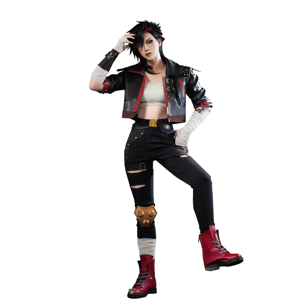 【Partially Ready For Ship】【Size S-3XL】DokiDoki-SR Game Cosplay Black Red Costume EMO - Image 5