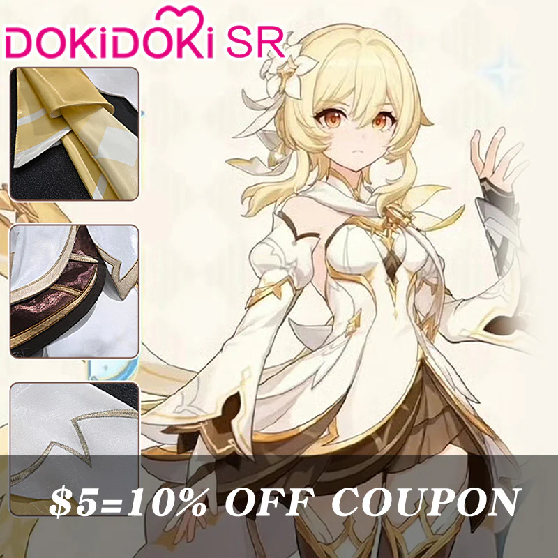 【Lumine Ver Confirmed】$5 Deposit =10% OFF Coupon DokiDoki-SR Game Genshin Impact Traveler Lumine / Traveler Sora Cosplay Costume As Heaven and Earth Are Made Anew Ying / Aether Kong - Image 2