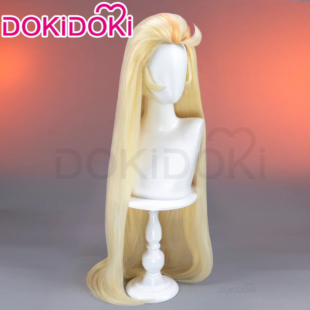 【Ready For Ship】【Pre Crimped】DokiDoki Anime Hell Hotel Cosplay Wig Long Straight Yellow Hair - Image 3