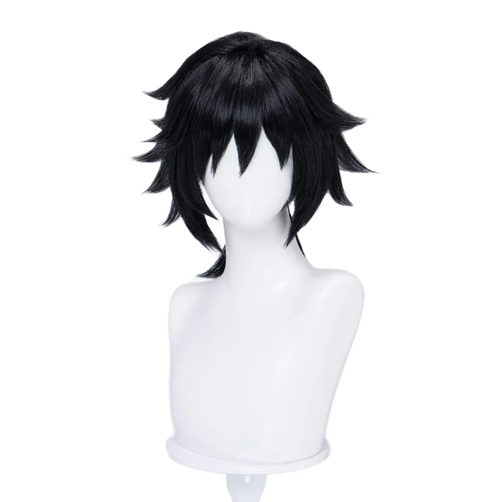 【Ready For Ship】DokiDoki Anime Copslay Wig Hair Men Black Long Heat Resistant Hair Halloween - Image 5