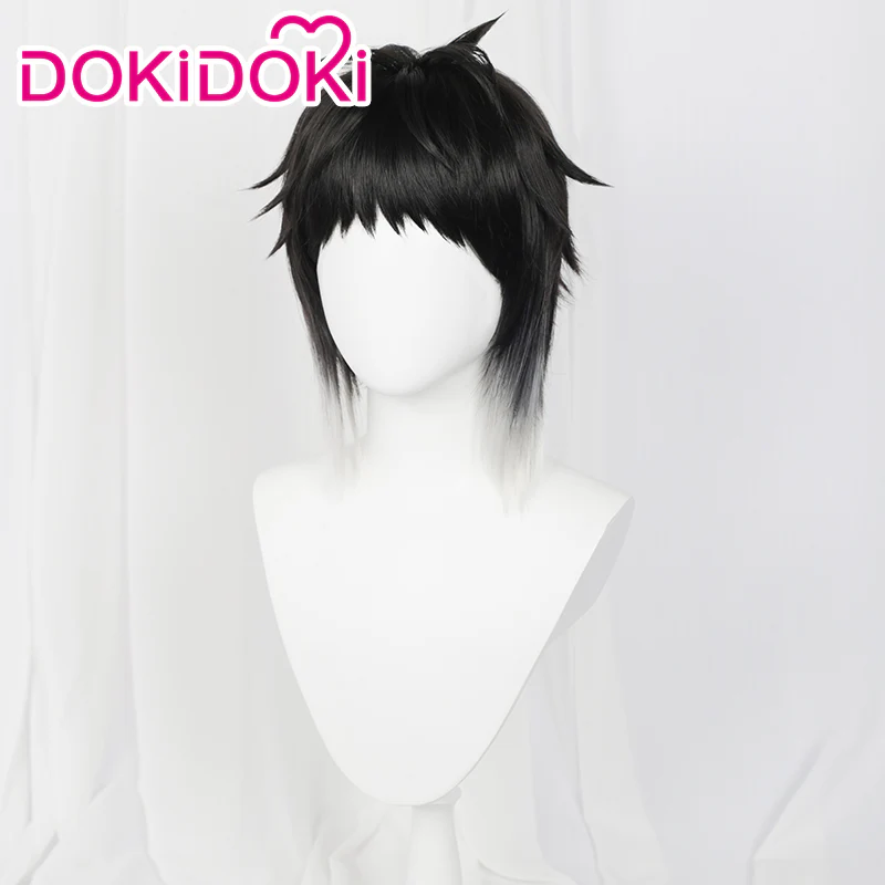 【Ready For Ship】DokiDoki Anime Cosplay Wig Short Black White Hair - Image 2