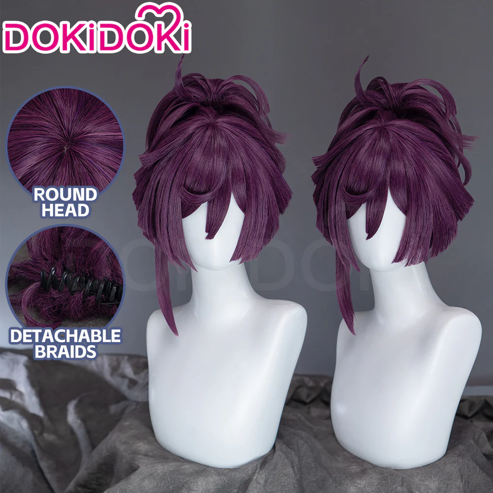 【Ready For Ship】DokiDoki Anime Hell's Paradise: Jigokuraku Cosplay Yuzuriha Wig Short Purple Hair Updo