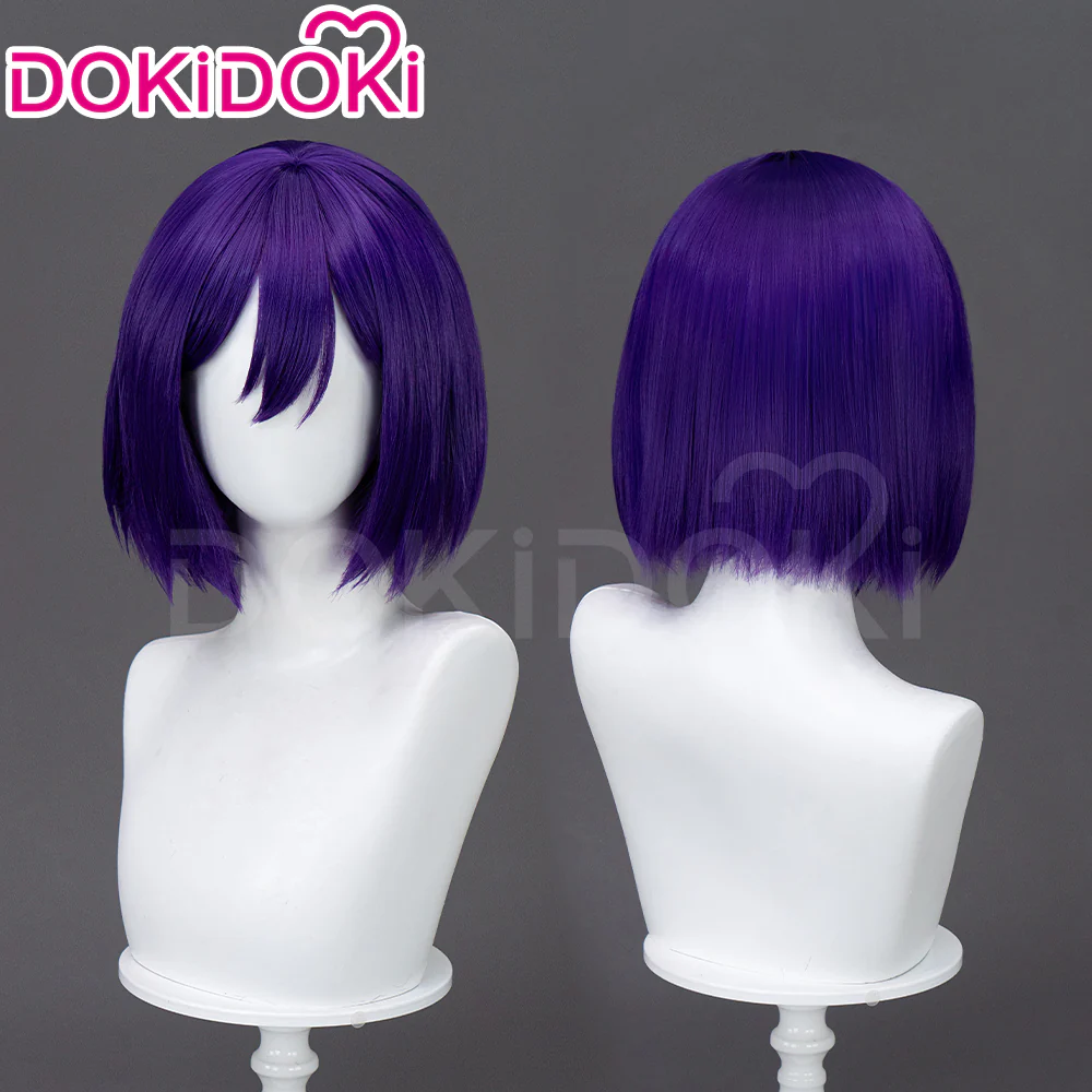 【Ready For Ship】DokiDoki Game Cosplay Wig Short Straight Purple Hair