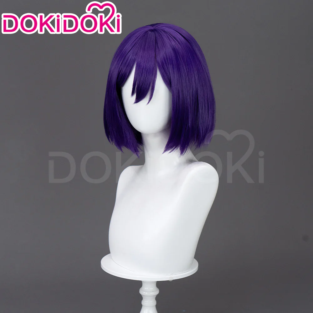 【Ready For Ship】DokiDoki Game Cosplay Wig Short Straight Purple Hair - Image 3