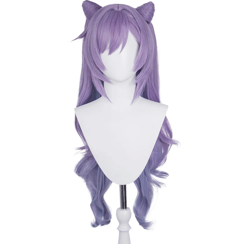 【Ready For Ship】DokiDoki Game Genshin Impact Keqing Cosplay Wig Ke Qing Long Curly Purple Wig - Image 5