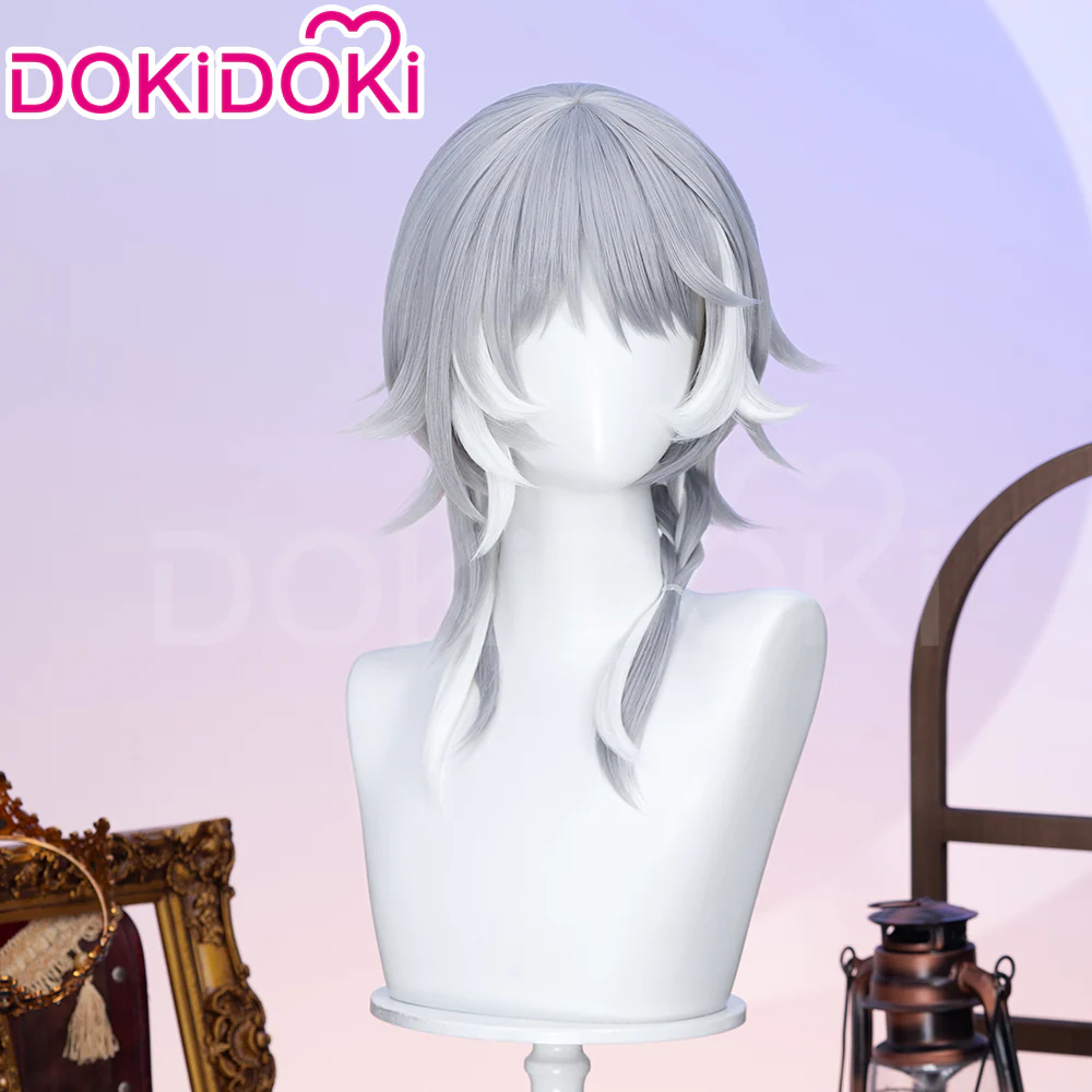【US/EU LOCAL SHIPPING 】  DokiDoki Game Honkai: Star Rail Cosplay Cipher Wig Long Straight Blue Gray White Highlights Hair - Image 2