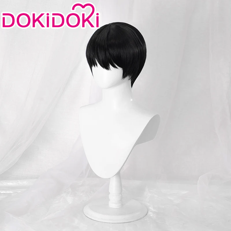 【Ready For Ship】Dokidoki Manga Anime Cosplay Wig Short Black Men / Ear Clip