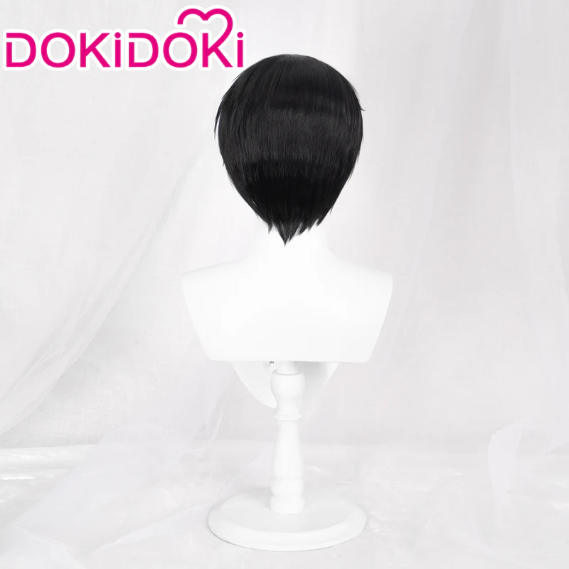 【Ready For Ship】Dokidoki Manga Anime Cosplay Wig Short Black Men / Ear Clip - Image 2