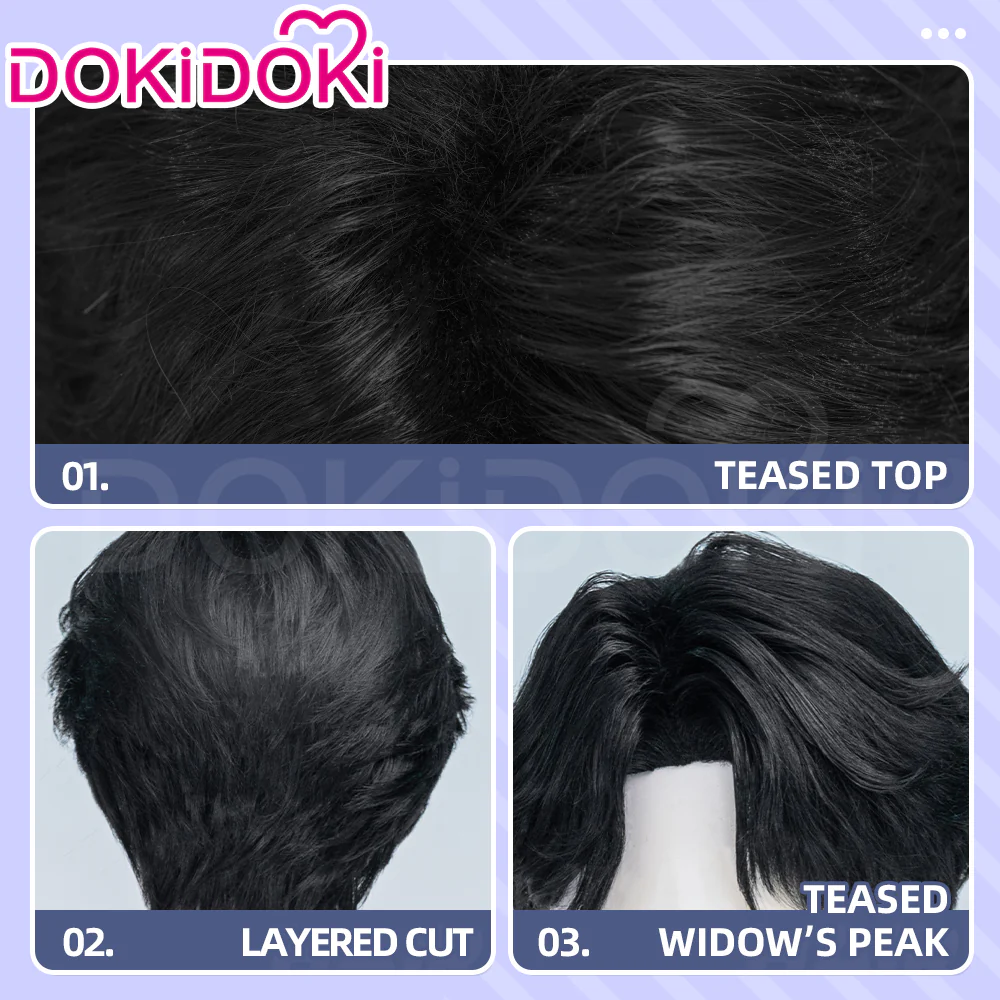 【US/EU LOCAL SHIPPING 】DokiDoki Movie Anime Cosplay Men Wig Short Black Hair - Image 5