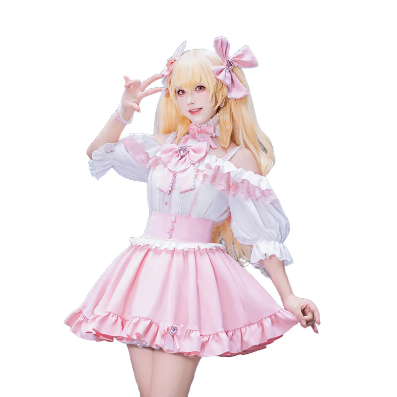 【IN STOCK】DokiDoki-R Anime Aikatsu! Idol Activity Cosplay Hoshimiya Ichigo Cosplay Doujin Jirai Kei - Image 5