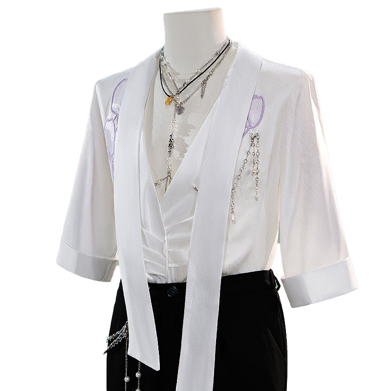 【In Stock】【Size M-3XL】 DokiDoki-N Game Love And Deepspace Cosplay Sylus / Xavier / Zayne / Rafayel  / Caleb Costume Spring and Flowers Tops Only - Image 21