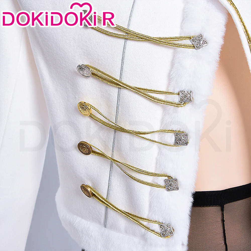 【Partially Ready For Ship】【Size S-2XL】DokiDoki-R Game Cosplay Costume White Plush Uniform Fortune Express - Image 8