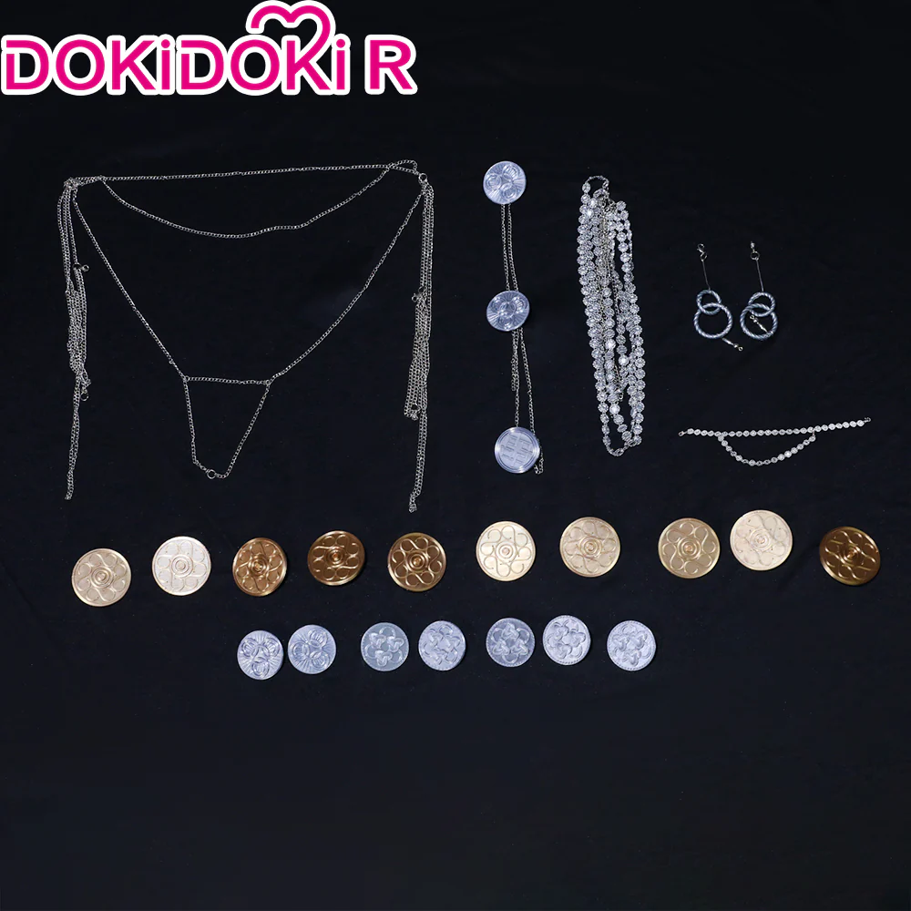 【Size S-2XL】DokiDoki-R Game Cosplay White Blue Dress Halloween - Image 6